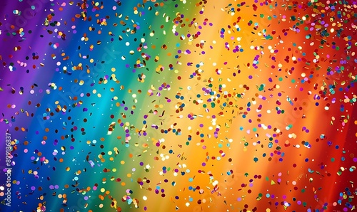 Colorful confetti background. Festive background. Top view. photo