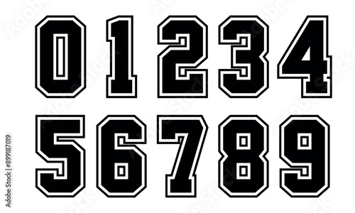 Jersey Numbers Clipart Vector  & Illustration photo