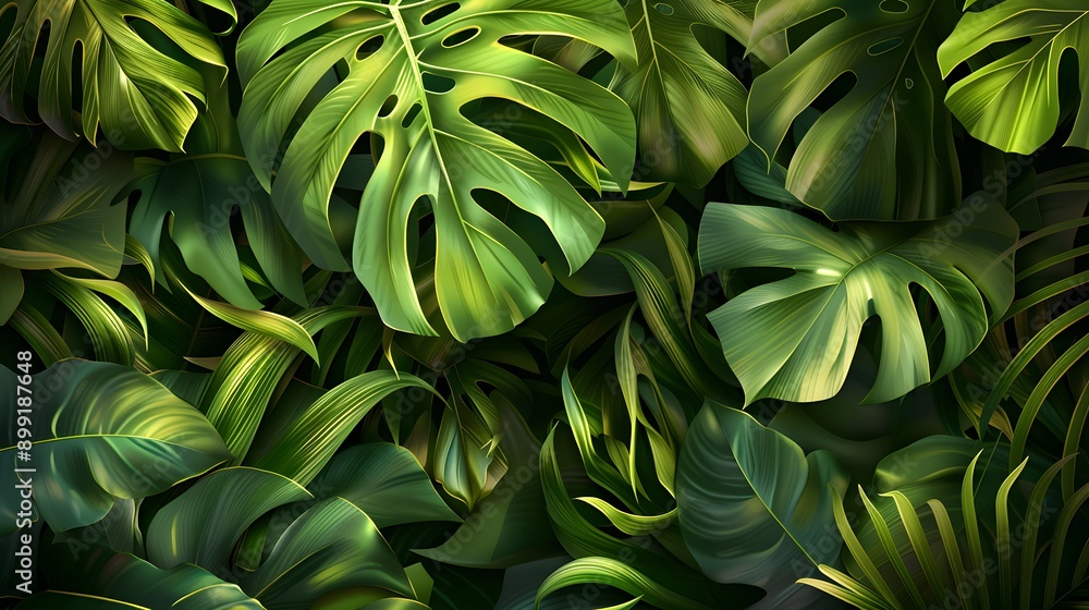 Tropical Leaves: A background with large tropical leaves and vibrant green hues, ideal for summery or exotic-themed products.
Tropical Leaves: A background with large tropical leaves and vibrant green hues, ideal for summery or exotic-themed products.