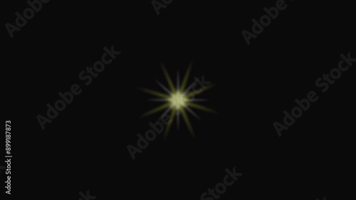 Sunlight lens flares animation. Artistic light effects on black background