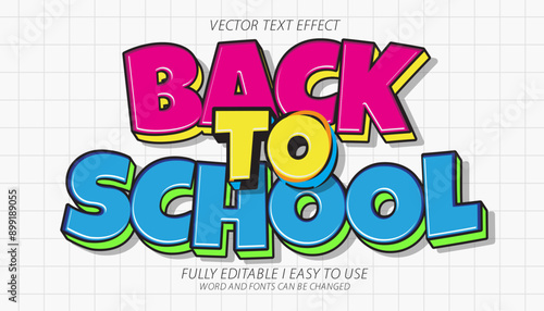 3d editable back to school text effect graphic style template