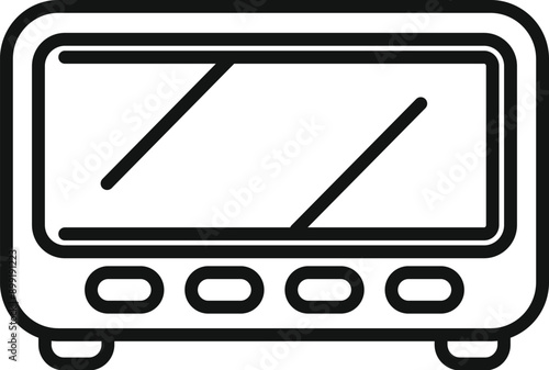 Simple line icon of an electric oven with buttons, perfect for representing cooking and baking concepts