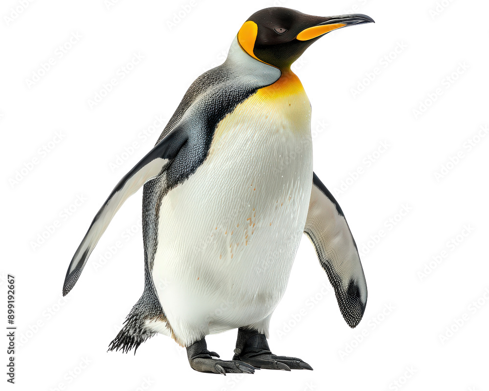 Fototapeta premium A penguin is standing on a white background