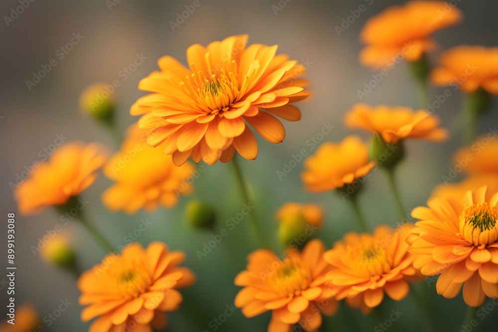 Pot marigold flower bokeh background, AI Generated Pot marigold flower bokeh background, AI Generated
