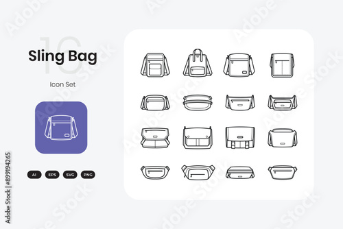 Simple modern lineal sling bag icon