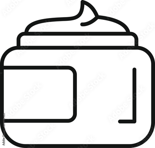 Line drawing of a cosmetic cream jar opening, suggesting a daily skincare routine
