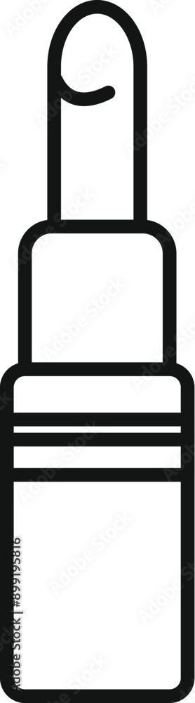 Simple line icon representing an open lipstick, highlighting a key element of a makeup routine Simple line icon representing an open lipstick, highlighting a key element of a makeup routine