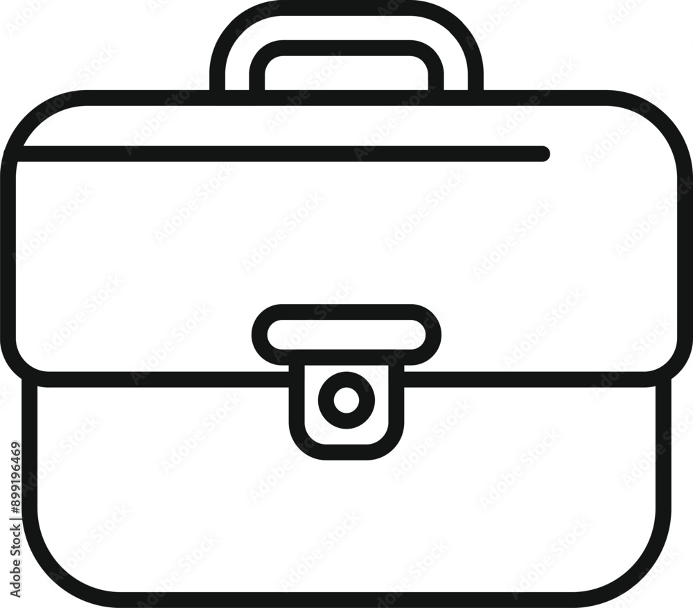 Simple line drawing of a briefcase, perfect for representing business and finance Simple line drawing of a briefcase, perfect for representing business and finance