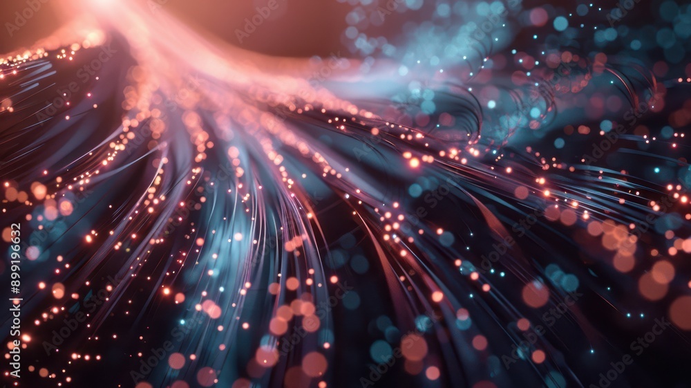 Fototapeta premium A colorful, abstract image of a wire with many small dots