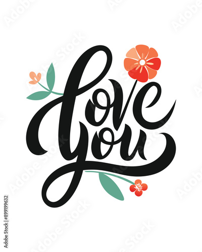 Hand drawn heart with arrow. Hand written phrase I love you. Vector Valentine's day card. Ai generate 
