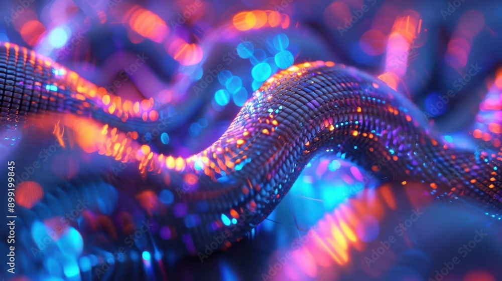 A colorful, abstract, and shiny object with a blue and purple hue A colorful, abstract, and shiny object with a blue and purple hue