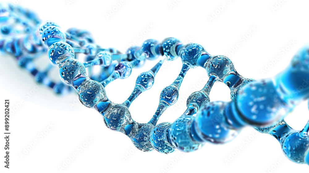 Blue DNA double helix on a white background Blue DNA double helix on a white background