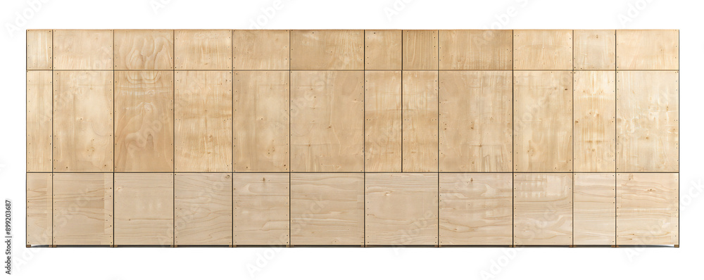 Fototapeta premium Plywood board banner on transparent background Generative Ai