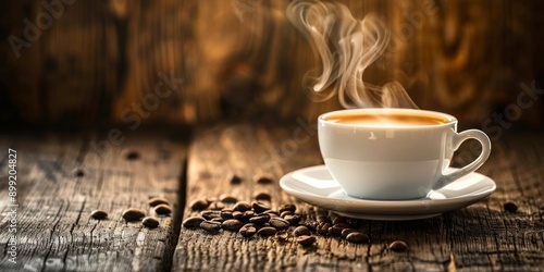 Wallpaper Mural A cup of coffee with coffee beans Torontodigital.ca