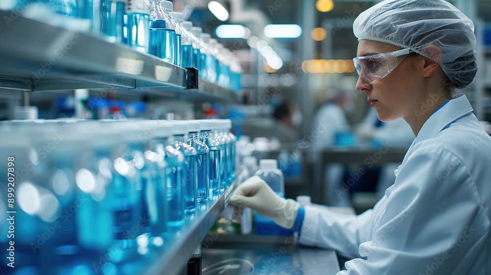 A close-up of young female scientists working in a laboratory A close-up of young female scientists working in a laboratory