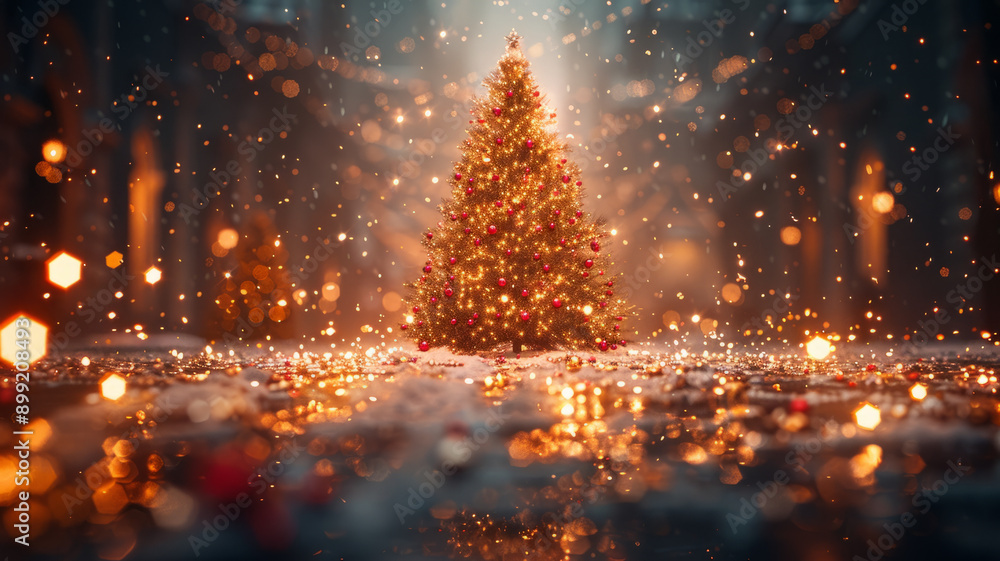 Naklejka premium magic christmas tree photographic, cineastic.generative ai
