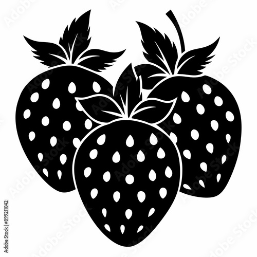 strawberries black silhouette