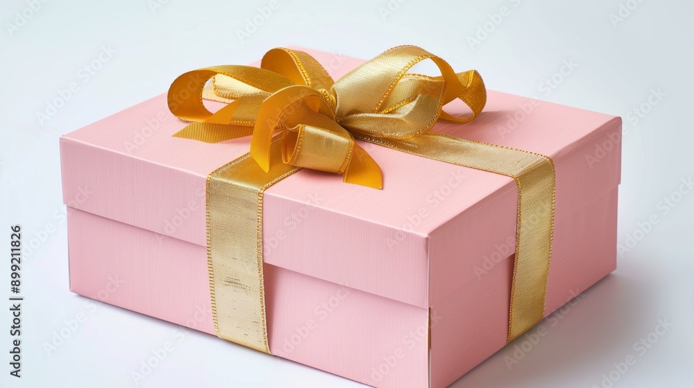 Beautifully Wrapped Pink Gift Box with Golden Ribbon for Special Occasions Beautifully Wrapped Pink Gift Box with Golden Ribbon for Special Occasions