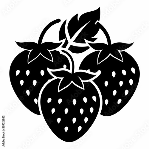 strawberries black silhouette