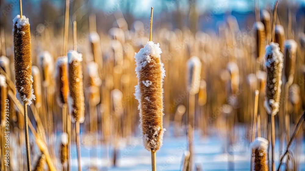 Overgrown dry cattail in winter with selective focus, cattail, dry, brown, herbaceous, plants, lakes, marshes, rivers Overgrown dry cattail in winter with selective focus, cattail, dry, brown, herbaceous, plants, lakes, marshes, rivers