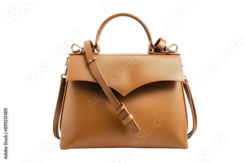 A Tan Leather Handbag With a Unique Strap Design for Everyday Chic