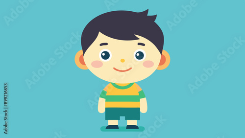 A jolly cute kid vector arts illustration