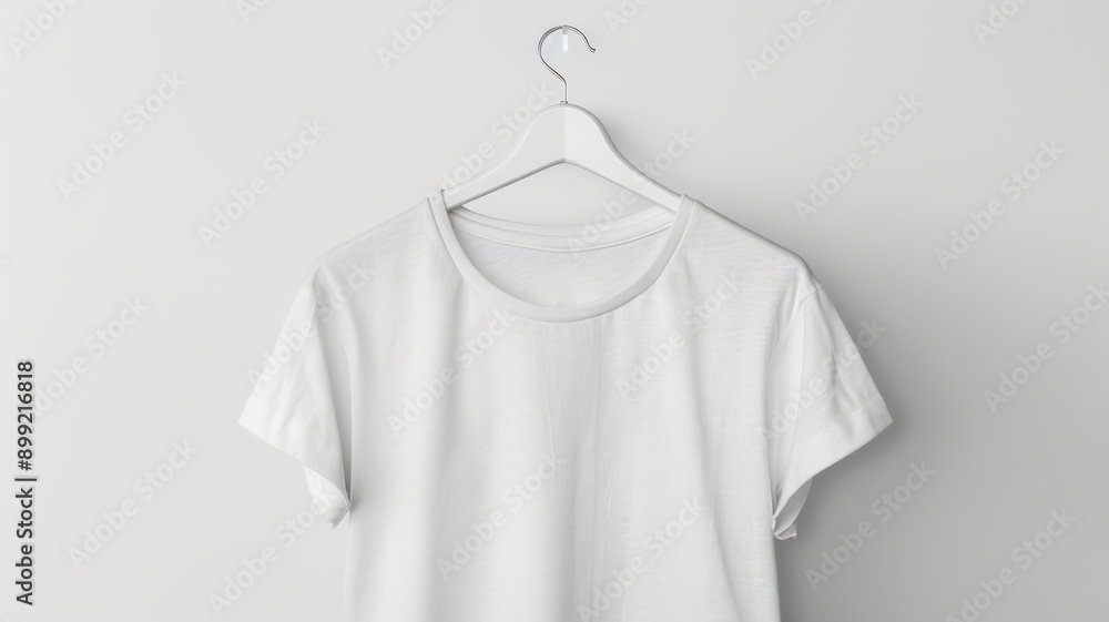 A white shirt hanging on a hanger A white shirt hanging on a hanger