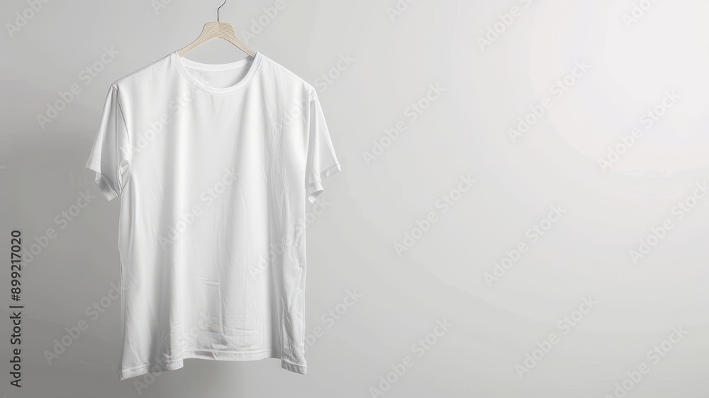 A white shirt hanging on a hanger A white shirt hanging on a hanger