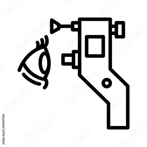 Vector black line icon for Tonometer