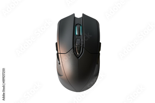 A Black Computer Mouse With Blue Lights, Ready For Action