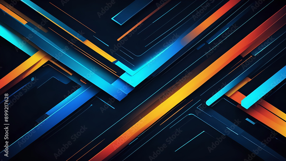 Obraz premium Abstraktion Mehrfarbige Wellen 16x9. Hintergrund für Computer 4.
