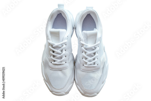 A Pair of Pristine White Sneakers Ready for Action