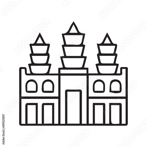Building icon vector symbol architecture logo illustration
