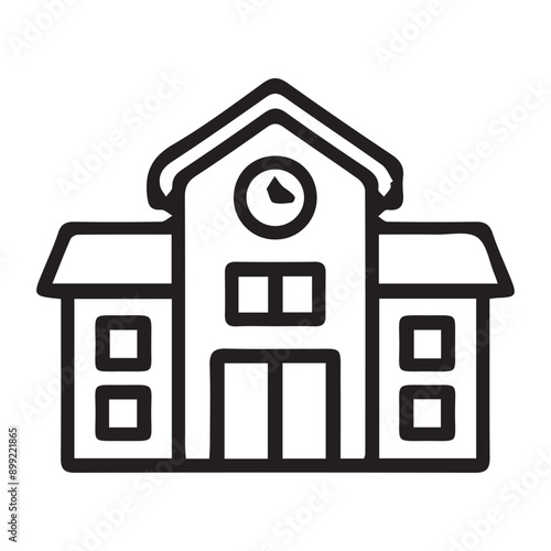School building icon vector symbol architecture logo illustration