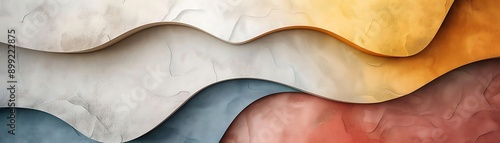 An abstract composition of flowing layers in soft pastel tones, showcasing smooth textures and harmonious curves.