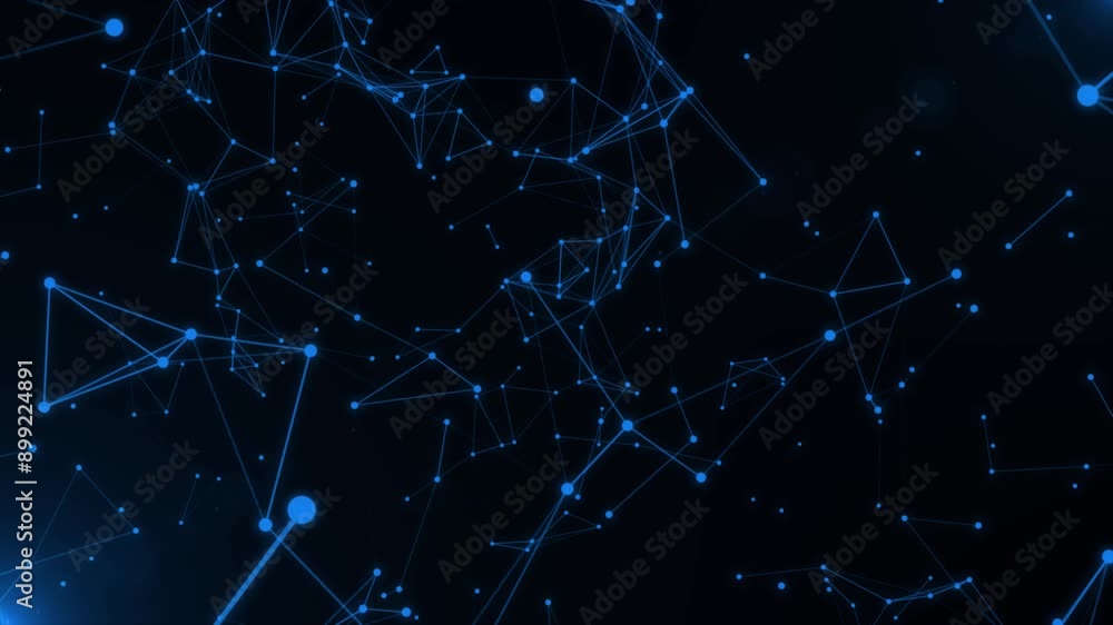 Abstract background with motion plexus of dots and lines. Futuristic visualization of a network connection. 