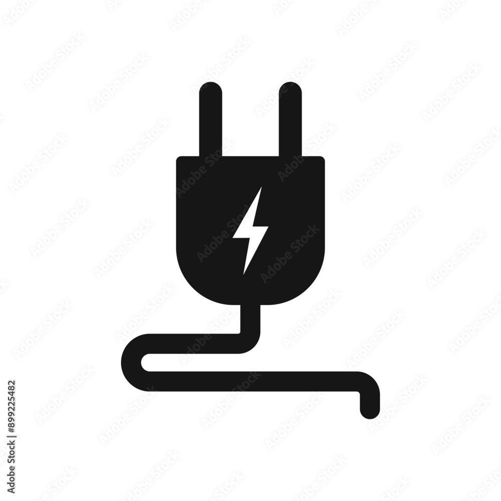 Plug icon vector isolated on white background. electric plug symbol, charging sign. Plug icon vector isolated on white background. electric plug symbol, charging sign.