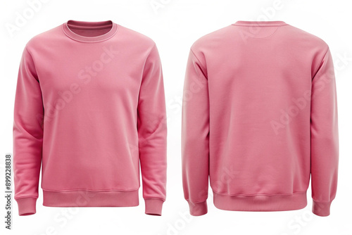 Wallpaper Mural long sleeve t shirt mockup. pink sweatshirt template, Blank long sleeve shirt mock up template, front and back view, isolated on white background Torontodigital.ca