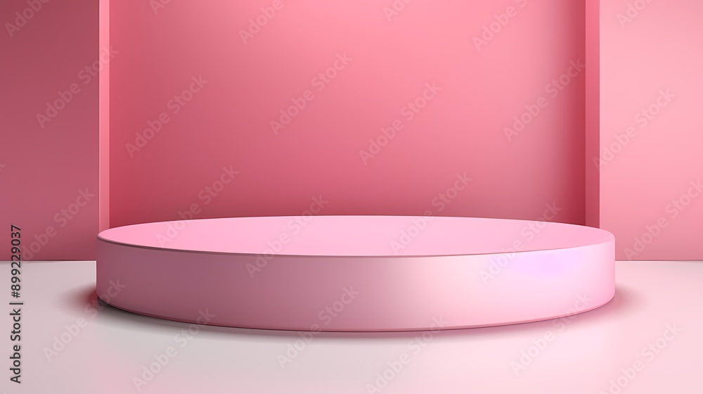 Modern pink podium in a minimalistic setting, perfect for product displays and promotional presentations Modern pink podium in a minimalistic setting, perfect for product displays and promotional presentations