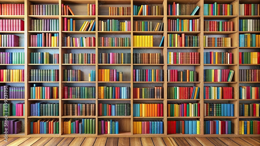 Library book shelves filled with colorful books, library, book, shelves, packed, colorful, variety, education Library book shelves filled with colorful books, library, book, shelves, packed, colorful, variety, education