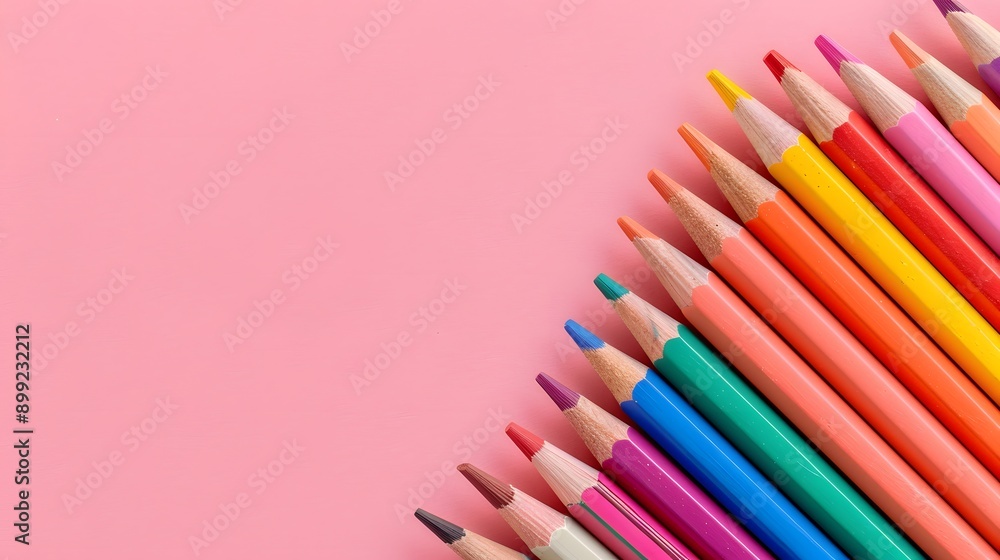 Colorful Pencils on Pink Background. Colorful Pencils on Pink Background.