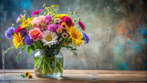 Wallpaper Mural Beautiful arrangement of colorful flowers in a glass vase, floral, bouquet, arrangement, colorful, vibrant, fresh, decoration Torontodigital.ca