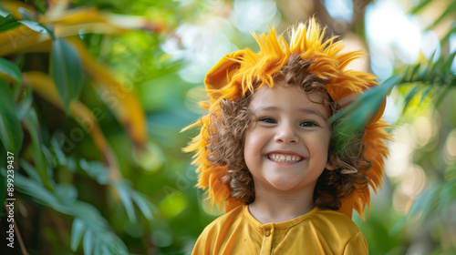 Wallpaper Mural Boy kid wearing a dress like a lion for competition Torontodigital.ca
