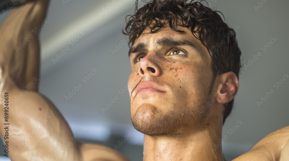 Intense Olympic Weightlifting Preparation: Determined Athlete Lifting Barbell in Paris Gym Intense Olympic Weightlifting Preparation: Determined Athlete Lifting Barbell in Paris Gym