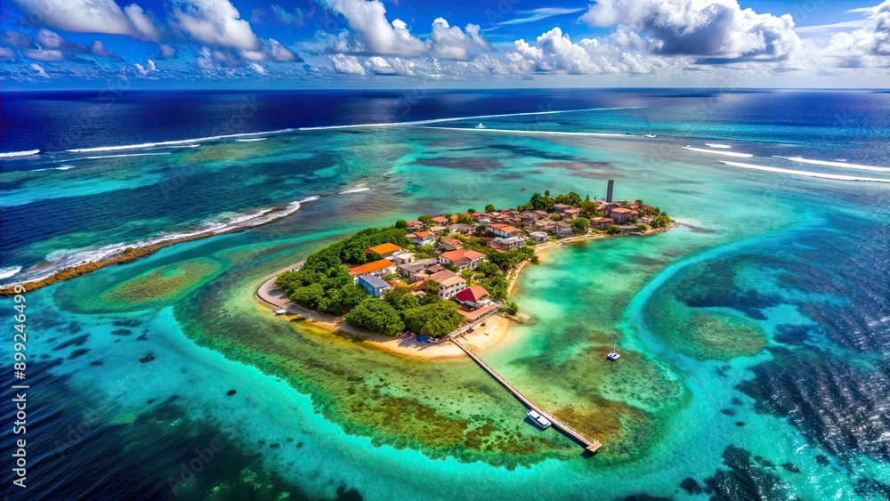 Obraz premium Aerial view of the gorgeous San Andres island in Colombia