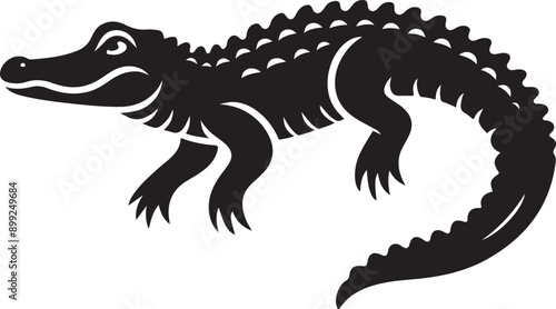 Wallpaper Mural alligator silhouette vector illustration.  Crocodile silhouette vector illustration. Crocodile and alligator silhouette Torontodigital.ca