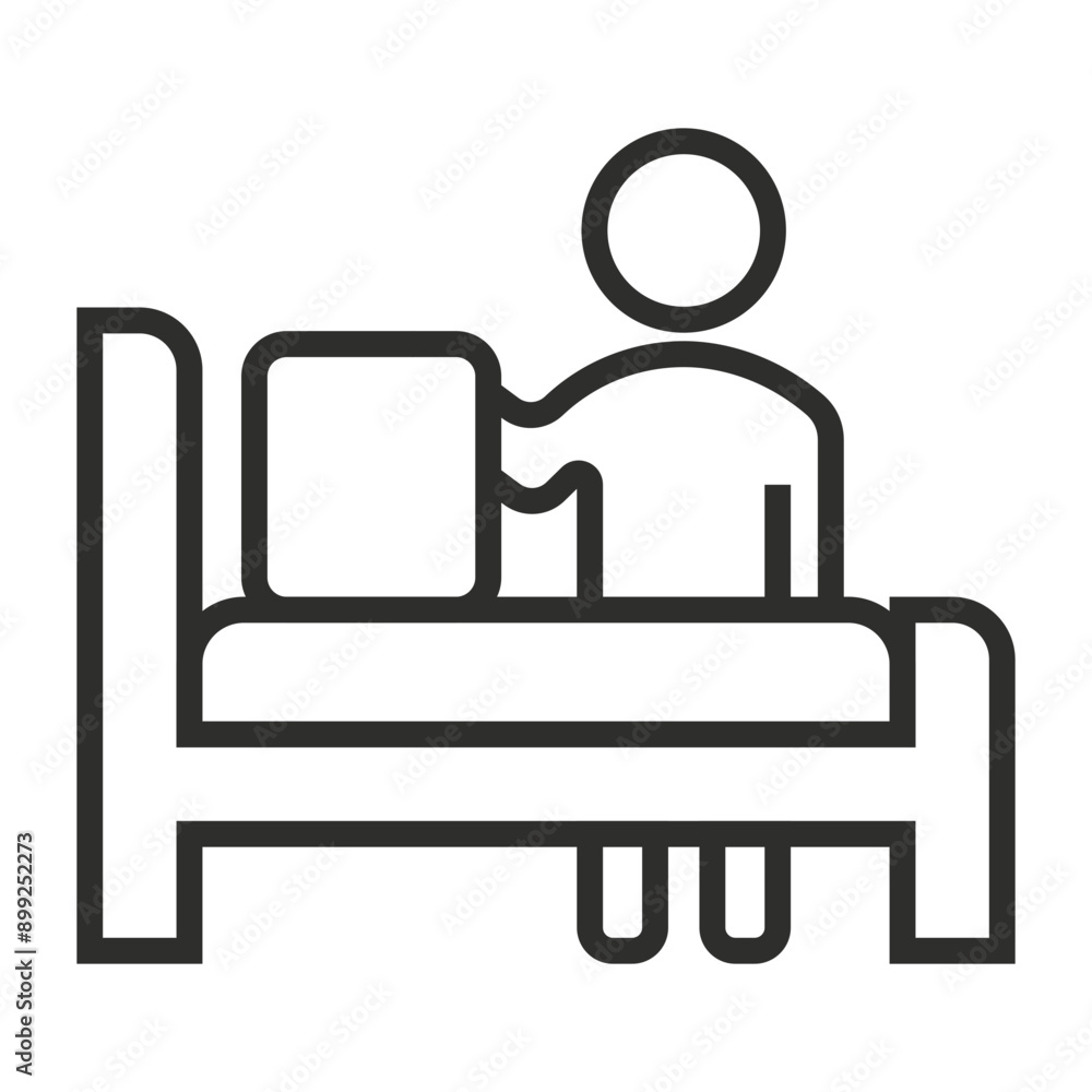 Making a bed with pillows and blankets icon, depicting bed care outline icon, editable vector illustration and transparent graphic element. Isolated on white background Making a bed with pillows and blankets icon, depicting bed care outline icon, editable vector illustration and transparent graphic element. Isolated on white background