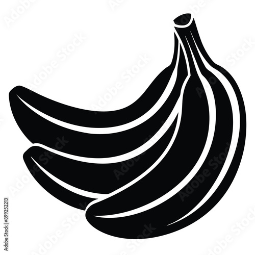 illustration of a banana. vector ripe yellow banana bunch isolated. Ai generate 