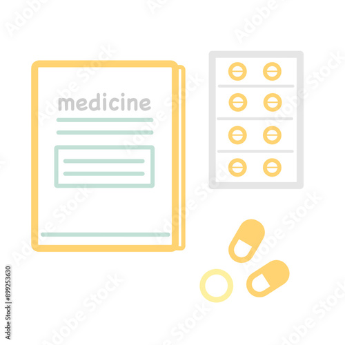 お薬手帳　錠剤　内服薬　イラスト