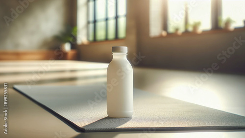 Wallpaper Mural white water bottle on a yoga mat Torontodigital.ca